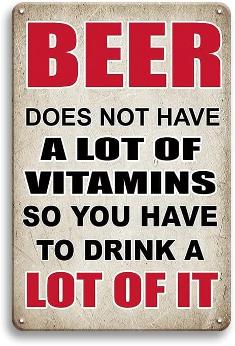 Retro-Style Funny Beer Tin Sign - Vintage Metal Wall Decor for Bar, Pub, Garage, and Tribal Table - Water-Proof, Dust-Proof, and Gift for Beer Lovers