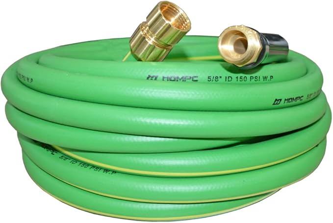 HQMPC Garden Hose Garden Water Hose 5/8"ID 30 ft Durable PVC Non Kinking Heavy Water Hose with Brass Hose Fittings (5/8"IDx30'(30 FEET))