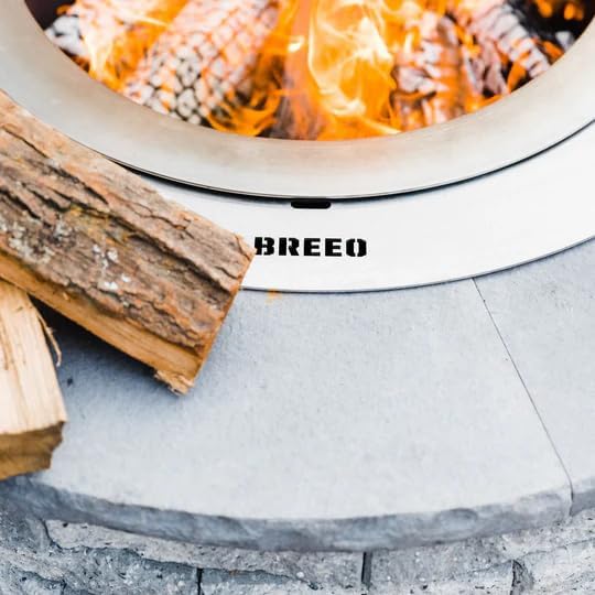 Breeo Smokeless Fire Pit Insert Bundle – X Series Insert Ring, Lid, and Ash Shovel Included – Fits Stone or Brick Surround 34" - 39" Diameter – Outdoor Fire Pit Upgrade - X30 Series, Stainless Steel