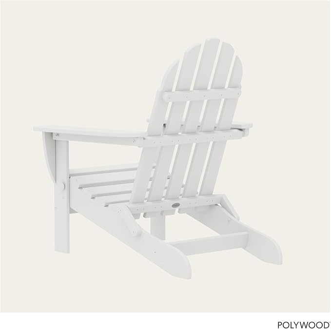 POLYWOOD AD5030WH Classic Folding Adirondack Chair, White 35.7 x 29 x 35.7 inches