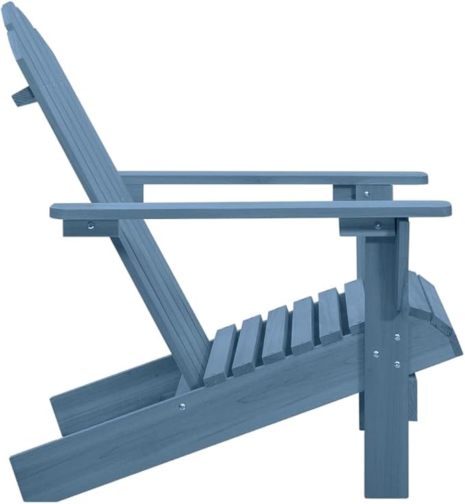 Patio Adirondack Chair Solid Fir Wood Blue, Patio Dining Chairs, Bar Stools, Outdoor Seating for Outdoor Relaxation and Entertaining in Your Backyard or Poolside