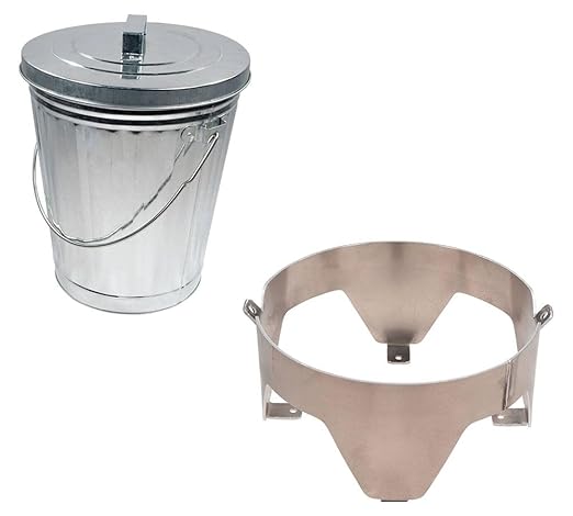 Mytee Products 4 Gallon Galvanized Trash Can with Horizontal Aluminum Mounting Bracket Kit for Trucks & Trailers, Steel Outdoor Garbage Can Holder, Fire & Heat Resistant