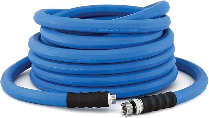 AG-LITE BSAL5850 5/8" x 50' Hot/Cold Water Rubber Garden Hose, 100% Rubber, Ultra-Light, Super Strong, 500 PSI, 50F to 190F Degrees, High Strength Polyester Braided