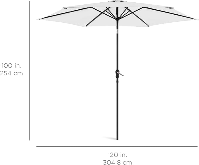 Best Choice Products 10ft Outdoor Steel Polyester Market Patio Umbrella w/Crank, Easy Push Button, Tilt, Table Compatible