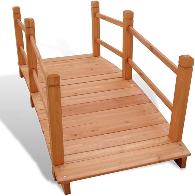 SKM Garden Bridge Natural Wooden Bridge for Garden Decorative Pond Landscaping Bridge 23.6 x 55.9 x 22.0 in (W x L x H)