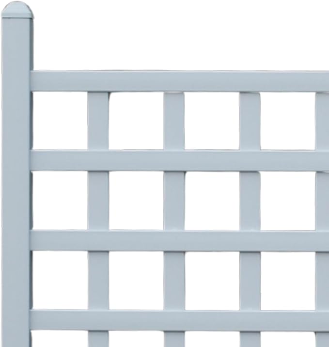 Dura-Trel 35" x 66" Country Garden Vinyl Trellis, Outdoor Plant Support Frame, White - Decorative Grid-Style Lattice for Climbing Vines, Plants & Flowers - Home Gardening and Planting Accessories