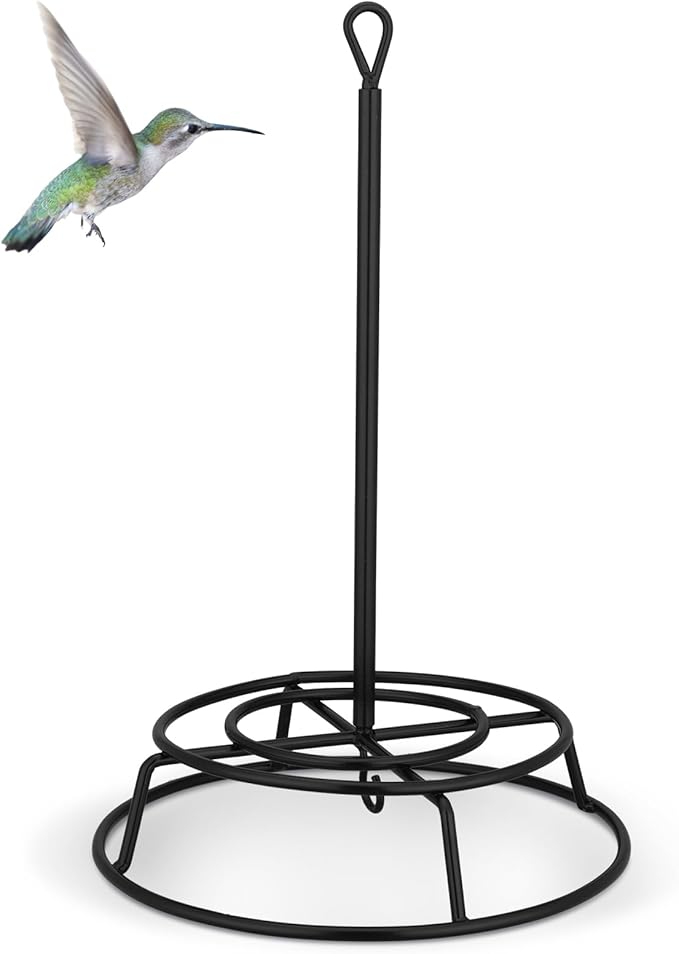 Honeydak 1 Pcs Cylinder Bird Feeder Outdoor Seed Holder for Large Small Cylinders Metal Suet Cake Feeder Backyard Wild Birds Feeding Bird Container for Outdoors Garden (Black)