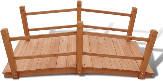 SKM Garden Bridge Natural Wooden Bridge for Garden Decorative Pond Landscaping Bridge 23.6 x 55.9 x 22.0 in (W x L x H)