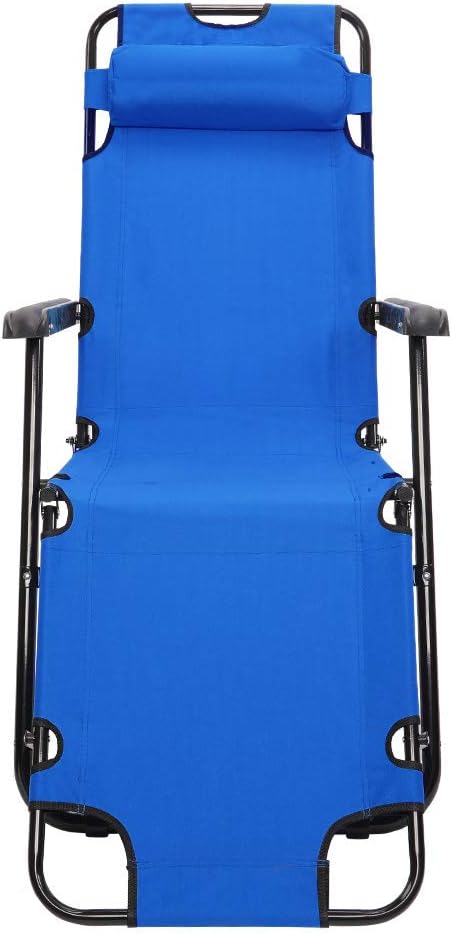 Outdoor Folding Chaise Lounge Chair, Patio Sun Lounger Reclining Beach Chair Sun Patio Pool Lawn Recliner Chair