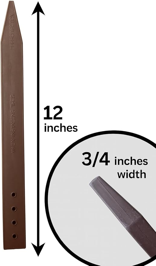 12" Plastic Bender Board Stakes Teak Color Heavy Duty Landscaping Edging and Border Stakes 10 Pack