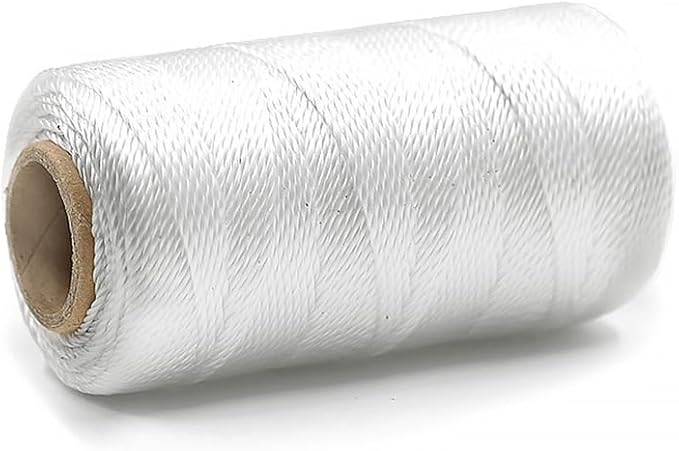 Mason Line String 1.3mm Thick Twisted Polypropylene – Durable Construction Twine for Laying Bricks, Blocks, Fences in Gardening, DIY & Landscaping Projects (White, 393 Ft)