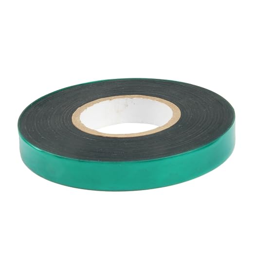 Garden Stretch Tie Tape, 1/2" Garden Tie Tape Roll, 1 Roll 150 Feet Plant Ribbon Green Vinyl Stake for Indoor Outdoor Patio Plants Branches Flowers