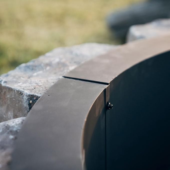 Titan Great Outdoor 38in Dia Steel Fire Pit Liner, 1mm Thick DIY Above or In-Ground Outdoor Fire Pit, 4 Panel Steel Ring