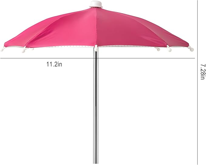 Squirrel Picnic Table Feeder Replacement Mini Umbrella for Outside (Dark-Pink)