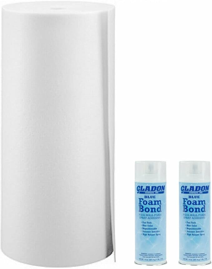 SmartLine 85' Roll Wall Foam with Spray Adhesive Kit for Above Ground Pool | 48" Wall High | Accommodates Pools Up to 27' Round, 16' x 32' Oval and 16' x 24' Rectangle