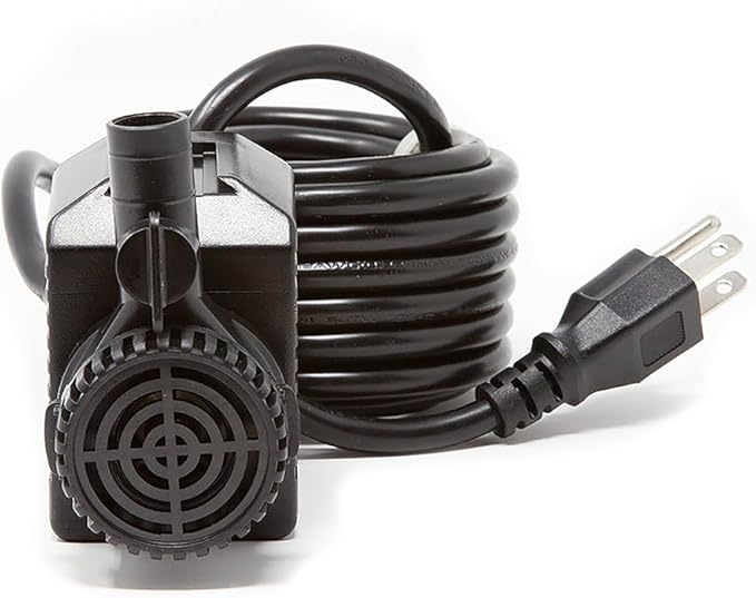 Beckett 290 GPH Submersible Water Pump Adjustable Water Flow Fountain Pump, Max Lift 6.5 Ft, 20 Watts Pond Pump, Black