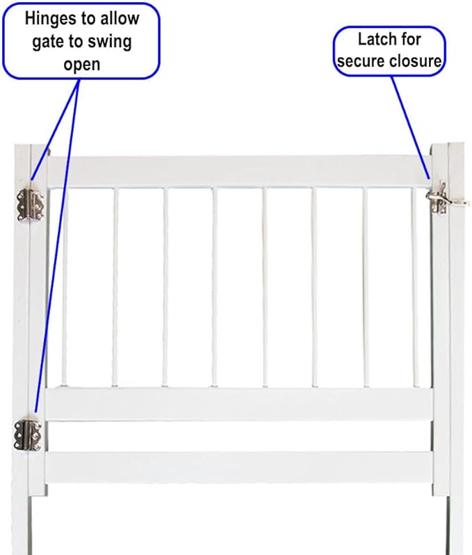 Aqua Select Above Ground Swimming Pool Resin Safety Pool Fence Gate | Premium Quality UV Protected Vinyl | Keeps Pool Toys in and Intruders Out | White