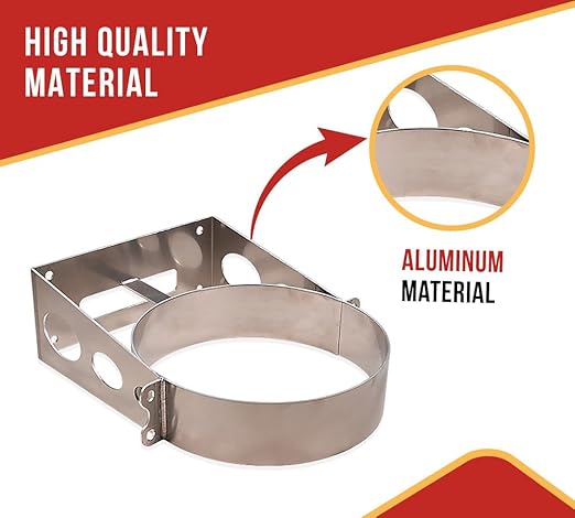 Mytee Products 4 Pack 4 Gallon Aluminum Trash Can Brackets Mount for Truck & Trailers - for Flat Vertical Surface & Carriers Mounting Holder for Galvanized Trash Can 10-1/2"