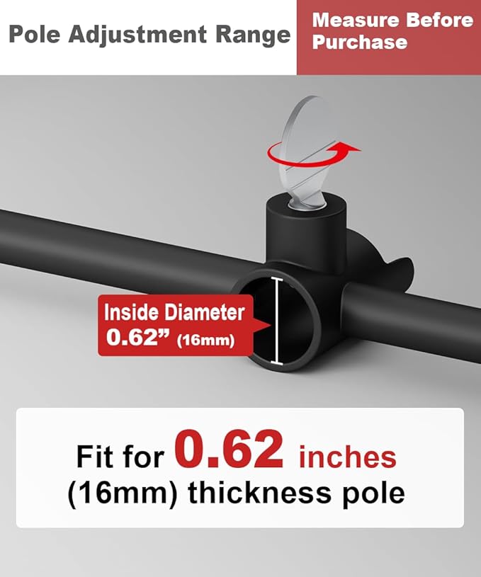 Garbuildman Pole Stabilizer Stand Applies to 0.62” Poles, Outdoor Bird Feeder Pole Base, In-Ground Anchor Support for Shepherds Hooks, Black, 1 Pack