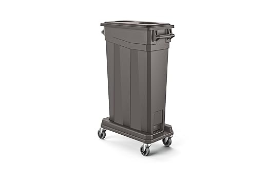 Suncast Commercial TCNH2030 Narrow Trash Can With Handles, 30.00" Height x 11.08" Width, 23 gal Capacity, Gray