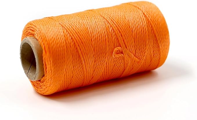 Mason Line String 1.3mm Thick Twisted Polypropylene – Durable Construction Twine for Laying Bricks, Blocks, Fences in Gardening, DIY & Landscaping Projects (Orange, 393 Ft)
