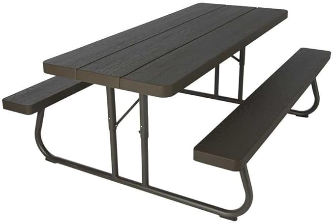 Lifetime 60105 Wood Grain Picnic Table and Benches, 6 Feet