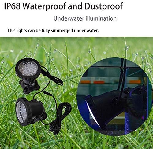 Pond Lights, RGB Outdoor LED Fountain Lights Underwater Landscape Spot Lights IP68 Waterproof Dimmable Memory for Garden Yard Lawn Waterfall (4 Lights)