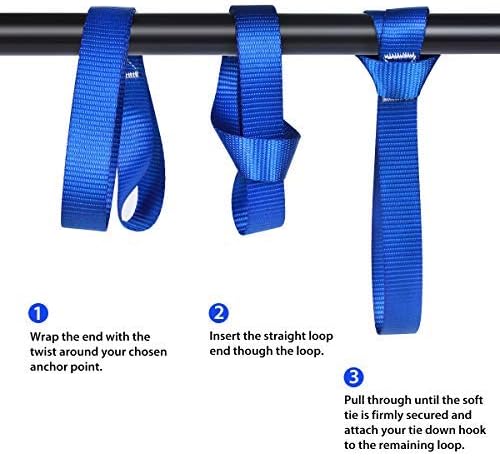 Soft Loop Tie Down Straps (8 Pack) 1800Lbs Load Capacity, 4800Lbs Breaking Strength Heavy Duty Tie Down Loops for Securing ATV UTV Motorcycles Scooters Dirt Bikes Lawn Garden Equipment