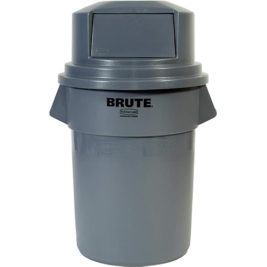 Rubbermaid Commercial Products Brute HDPE Round Dome Top, Red Waste Lid for BRUTE Trash Cans 55 Gal
