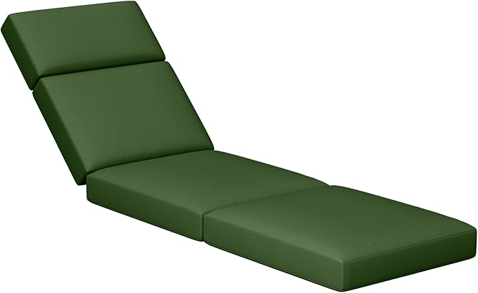 Chaise Lounge Cushions Outdoor, 72 x 21 x 4 Inch Lounge Chair Cushions for Outdoor Furniture - Waterproof Lounge Patio Replacement Cushion, 4In Fade-Resistant ThickPatio Chaise Lounge Cushion