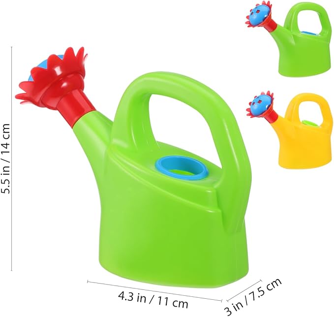 STOBOK 2Pcs Kids Watering Can Toys – Small Plastic Watering Kettles for Toddlers, Beach & Bath Toys, Garden Tools for Indoor & Outdoor Playing (Random Color)