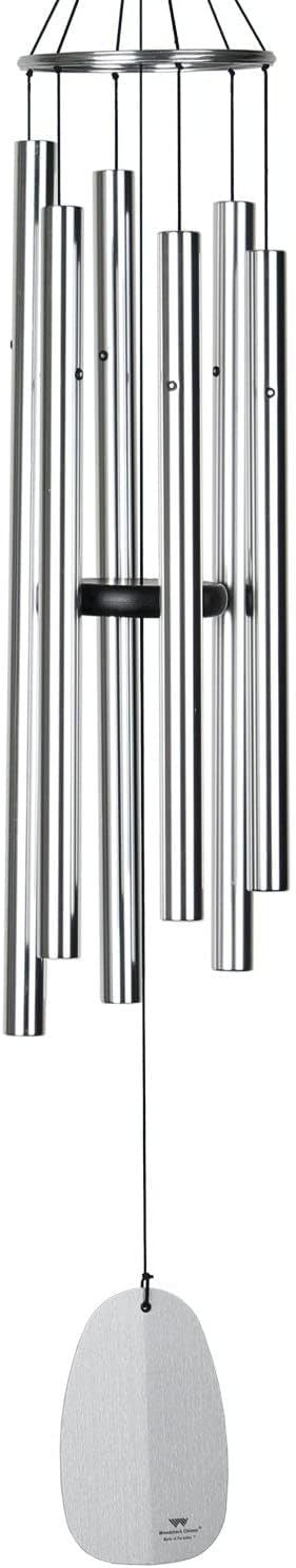Woodstock Chimes Signature Collection, Bells of Paradise, Silver 44", Decor Designs Wind Chimes for Outdoor, Patio, Home or Garden Décor (BPLS)