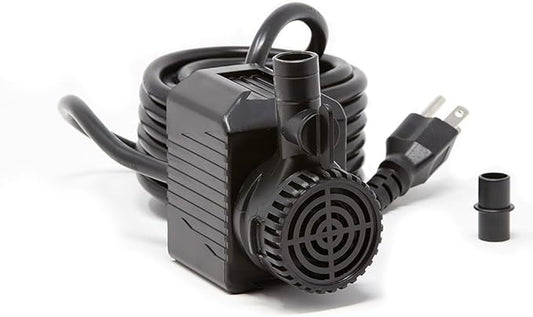 Beckett 290 GPH Submersible Water Pump Adjustable Water Flow Fountain Pump, Max Lift 6.5 Ft, 20 Watts Pond Pump, Black