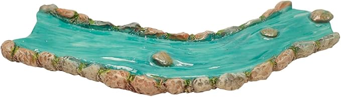 Treasure Gurus Curved Mini Stream Fairy Rock Garden Water Creek Section Dollhouse Decor 3D Accessory