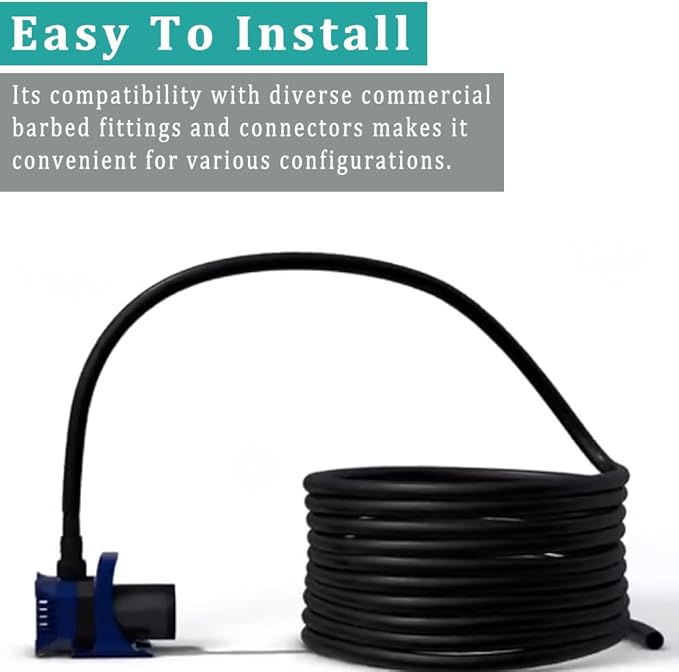 Black Vinyl Tubing 1” ID × 1 1/4” OD - 10 Feet PVC Flexible Plastic Tube Hybrid Hose, Transfer Water Air Oil for Pond Fountain Garden, Non-toxic and BPA free