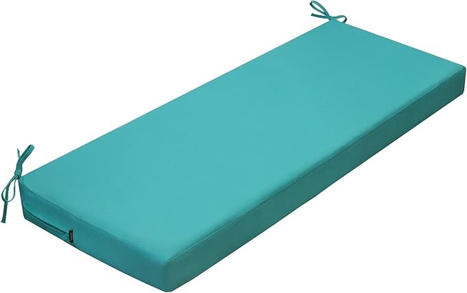 idee-home Outdoor Bench Cushion Waterproof, Bench Cushions for Outdoor Furniture, Patio Porch Swing Replacement Seat Pad with Ties for Garden Backyard, 40 x 18 Inch