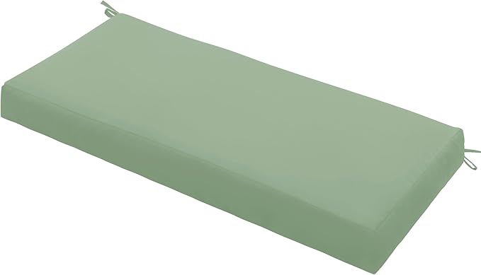 Outdoor Bench Cushion Waterproof 45"x18" – Fade-Resistant Patio Furniture Cushion with Ties for Porch Swing, Loveseat, or Indoor Bench Replacement, Sage Green