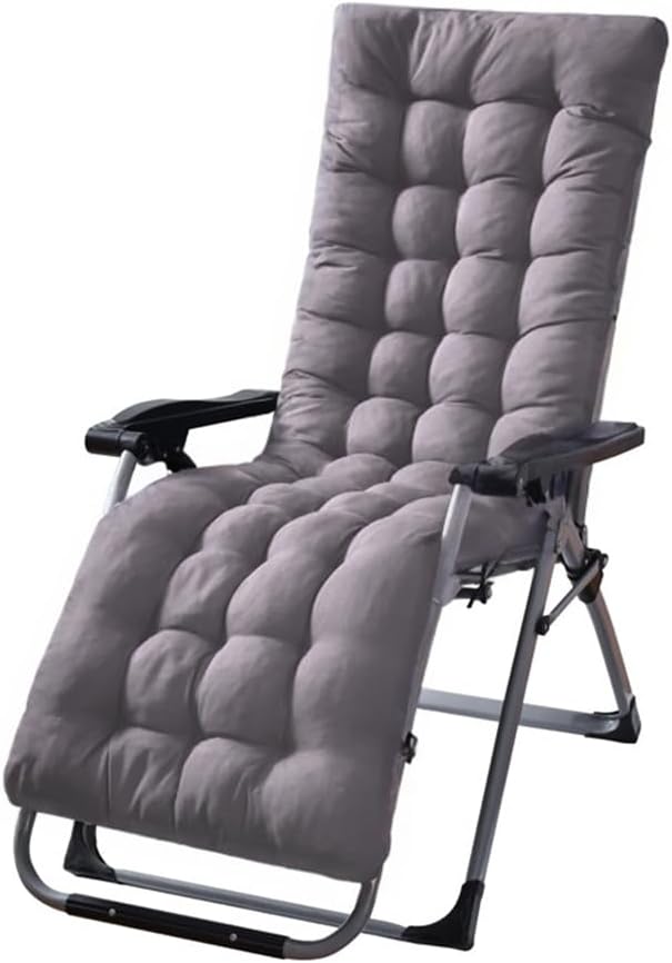 Patio Chaise Lounger Cushion, Lounge Chair Recliners Chair Cushions, Rocking Chair Sofa Cushion with 6 Ties,Thick Padded Swing Bench Cushion，61x18.89x3.14in (Dark Grey)