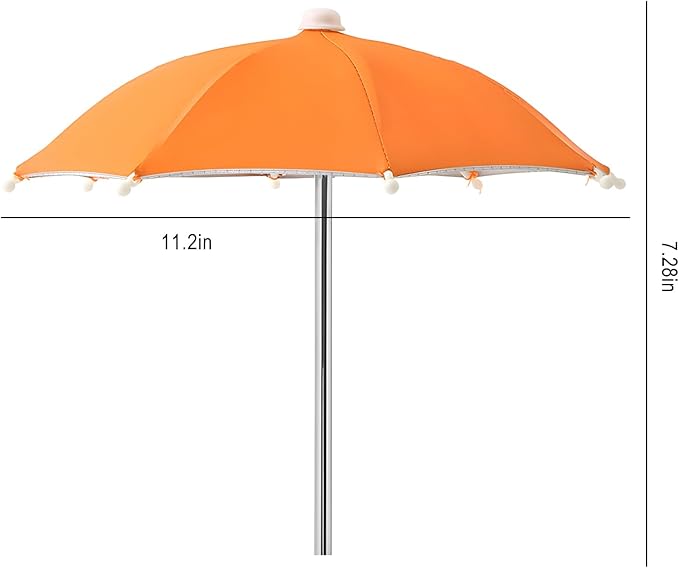 Squirrel Picnic Table Feeder Replacement Mini Umbrella for Outside (Orange)