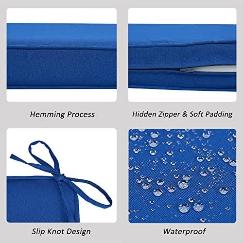 JMGBird Outdoor Chair Cushions Set of 4, Water Resistant Seat Cushions 19 x 19 Inch with Ties Outdoor Cushions for Patio Furniture