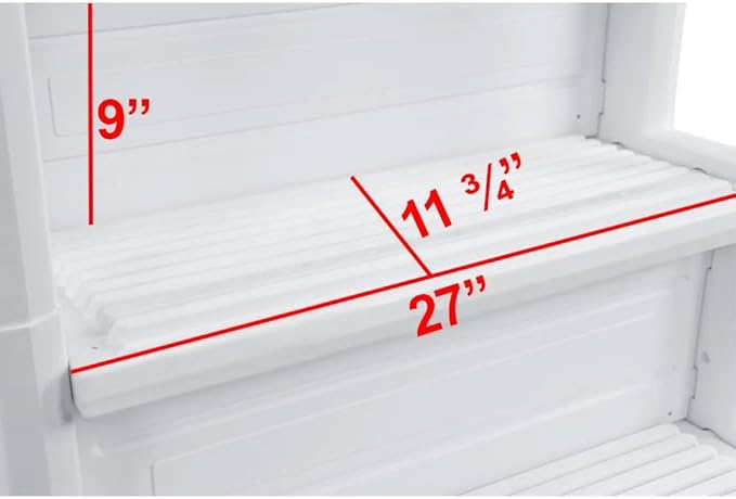 Aqua Select Everest in Pool Steps | White | for Above Ground Swimming Pools | Mount to Decks 48 to 54 Inches | Safety Stairs Capacity Up to 350 Pounds