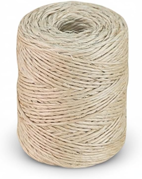 Premium Brazilian Sisal Twine, Natural Fiber 100% Sisal, Heavy-Duty, Ultra Durable, Ideal for DIY Projects, Home Decor, Gardening, Crafting, Gifting, Wrapping (410 ft / 125 m Coil)