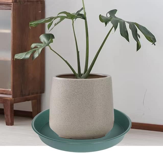 3 Pack of 20 22 inch Plant Saucer (19.2 Inch Base), 3.6" Depth Tray, Large Deep Garden Plastic Flower Planter Plant Trays for Indoors Outdoor Bath Bath (22", Green)