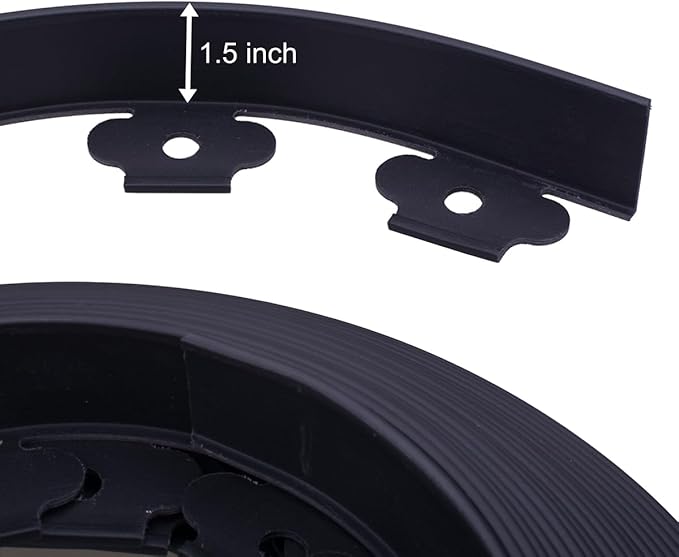 Garden Edging，300FT Landscape Edging with 500 6" Spikes for Lawn 1.5 Inch Tall(Black, 300FT)