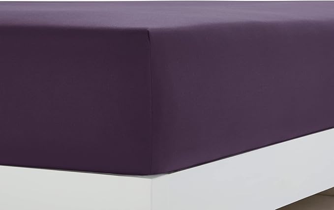 Clara Clark Bed Sheets, Premier 1800 Series 4 Piece Bed Sheet Set, Deep Pocket, Wrinkle, Fade, Stain Resistant, Luxury Soft Bedding Sheets & Pillowcases, Twin, Purple Eggplant