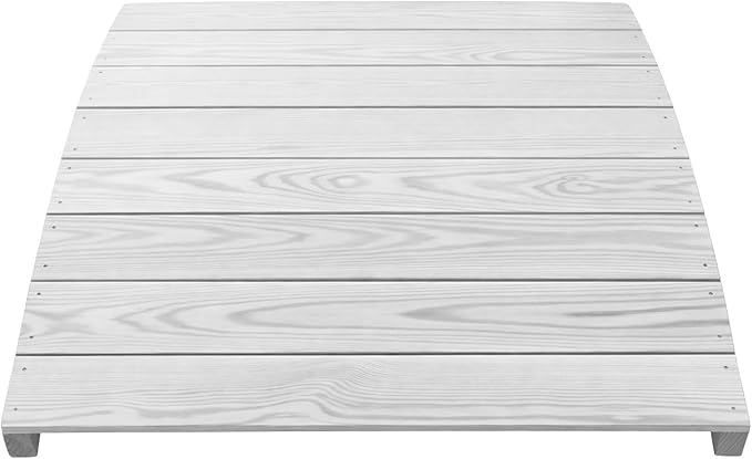 4 FT White Amish Made Pinewood Heavy Duty Garden Bridge for Walkway, Backyard Pond & Landscaping, Outdoor Wooden Footbridge for Koi Pond, Japanese Style Decorative Bridge, Made in USA