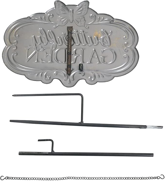 Chic Garden Decorative Butterfly Wall Signs Metal Yard Signs(Incl Stake and Chain)