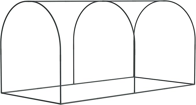 Outsunny 8' x 4' Crop Cage, Plant Protection Tent with Two Zippered Doors, Storage Bag and 4 Ground Stakes, for Garden, Yard, Lawn, Black