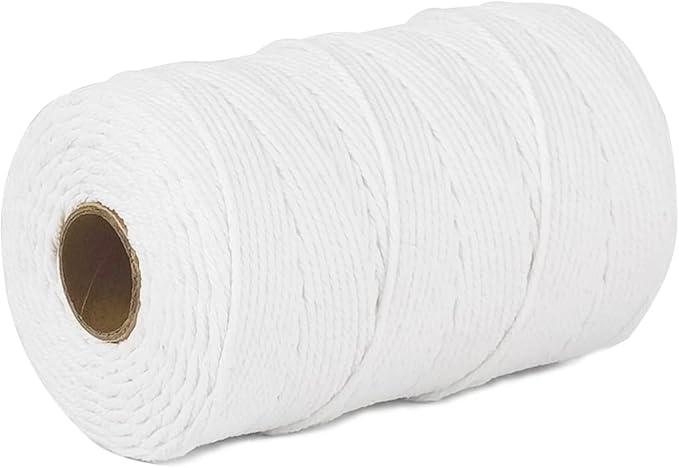 PerkHomy Cotton Butchers Twine String 500 Feet 2mm Twine for Cooking Food Safe Crafts Bakers Kitchen Butcher Meat Turkey Sausage Roasting Gift Wrapping Gardening Crocheting Knitting
