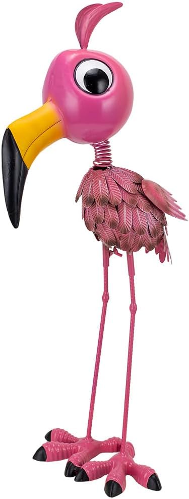 Metal Flamingo Statue Outdoor Garden Decor - Funny Flamingo Sculpture for Lawn, Backyard,Yard Art Gift- Unique Flamingo Figurine for Birthday, Housewarming, Christmas